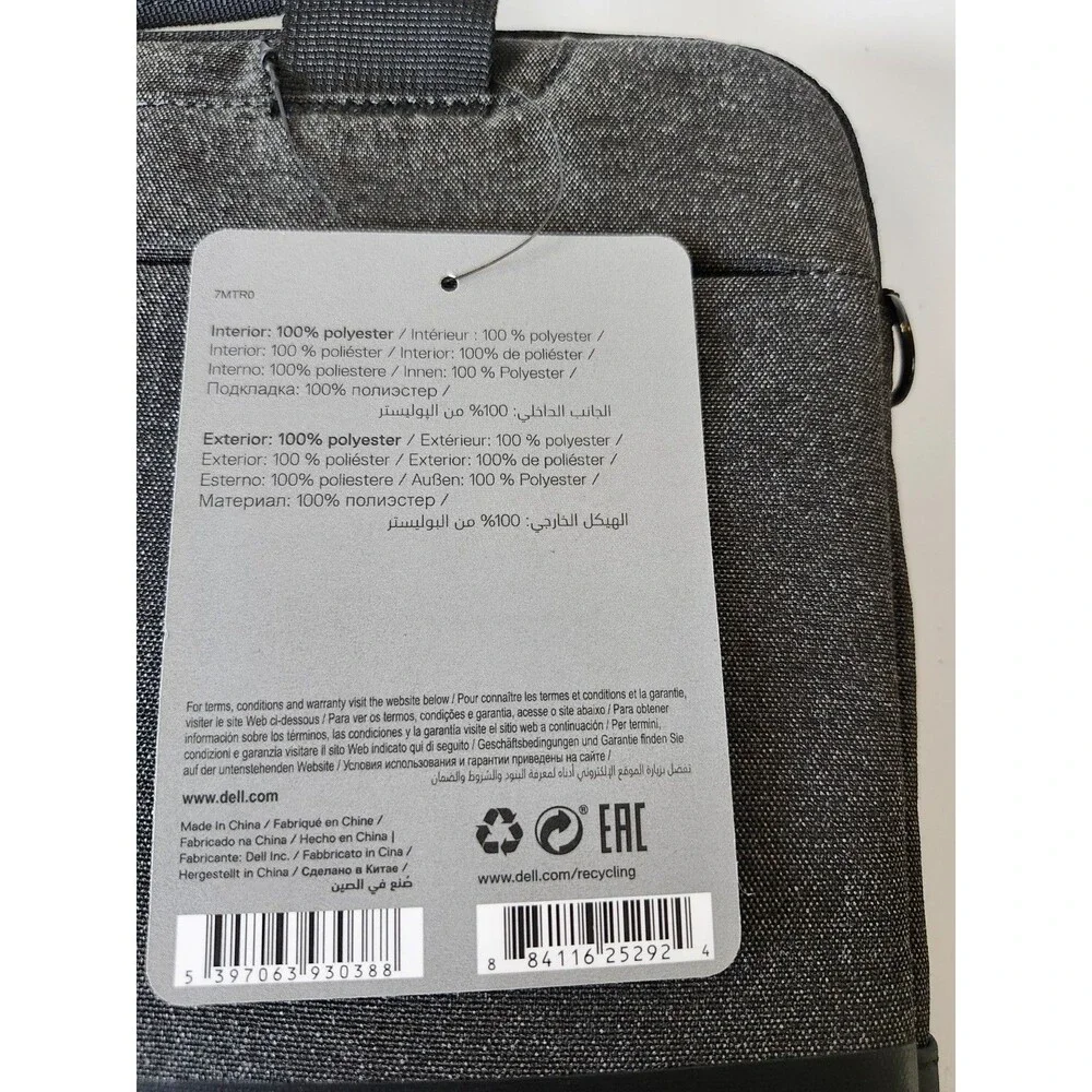New Dell Pro Sleeve 13 Notebook Laptop Carrier Bag Gray & Black 7MTR0